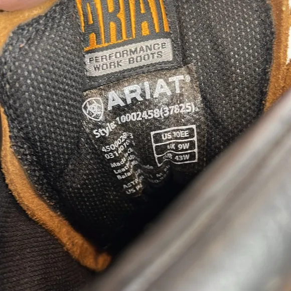 Ariat Workhog 8” Waterproof Leather Work Boots Size 10EE