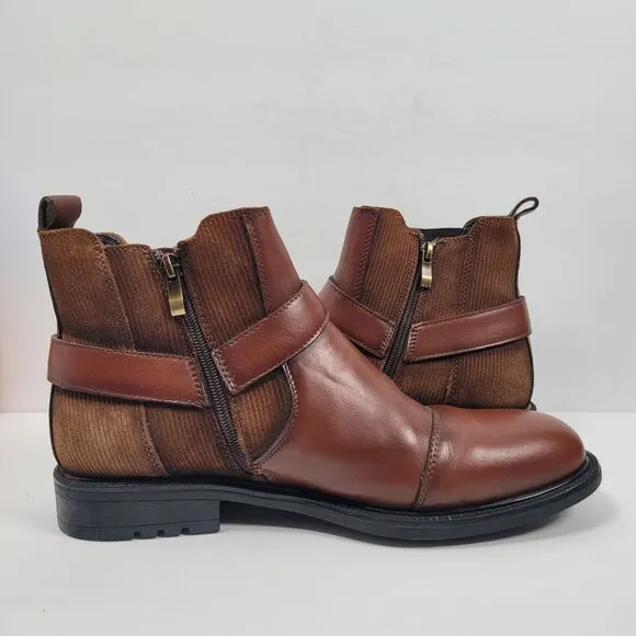 Arkbird Men's Brown Leather Ankle Boots FZN2019812 US Size 10
