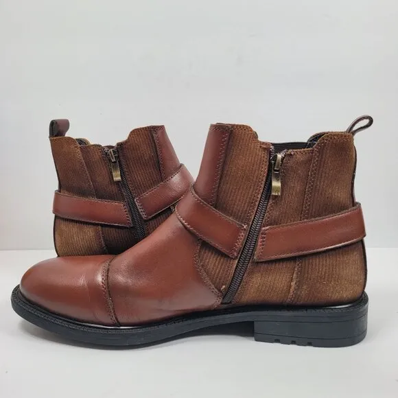 Arkbird Men's Brown Leather Ankle Boots FZN2019812 US Size 10