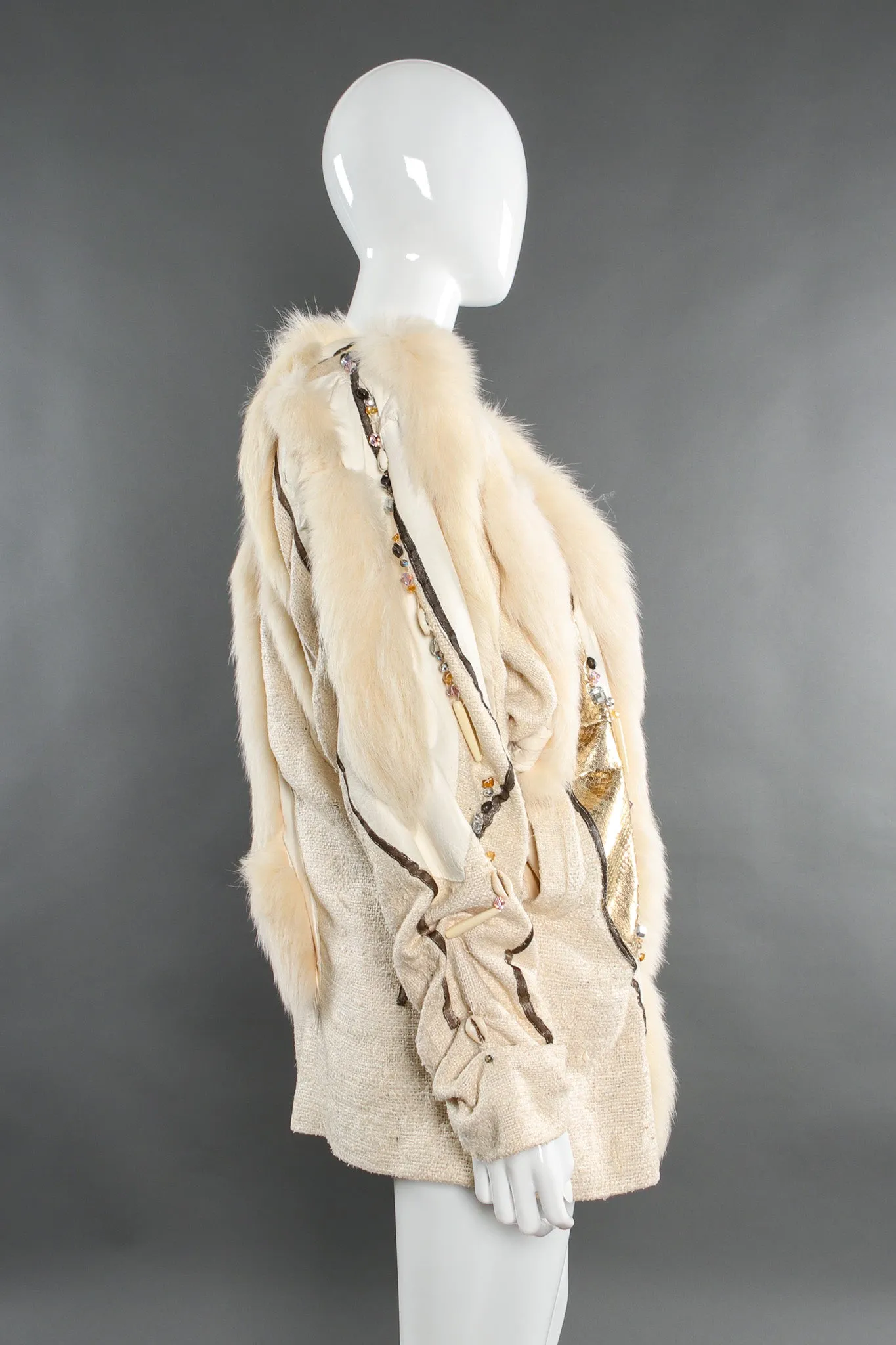 Artisanal Leather Fur Patchwork Jacket