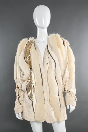 Artisanal Leather Fur Patchwork Jacket