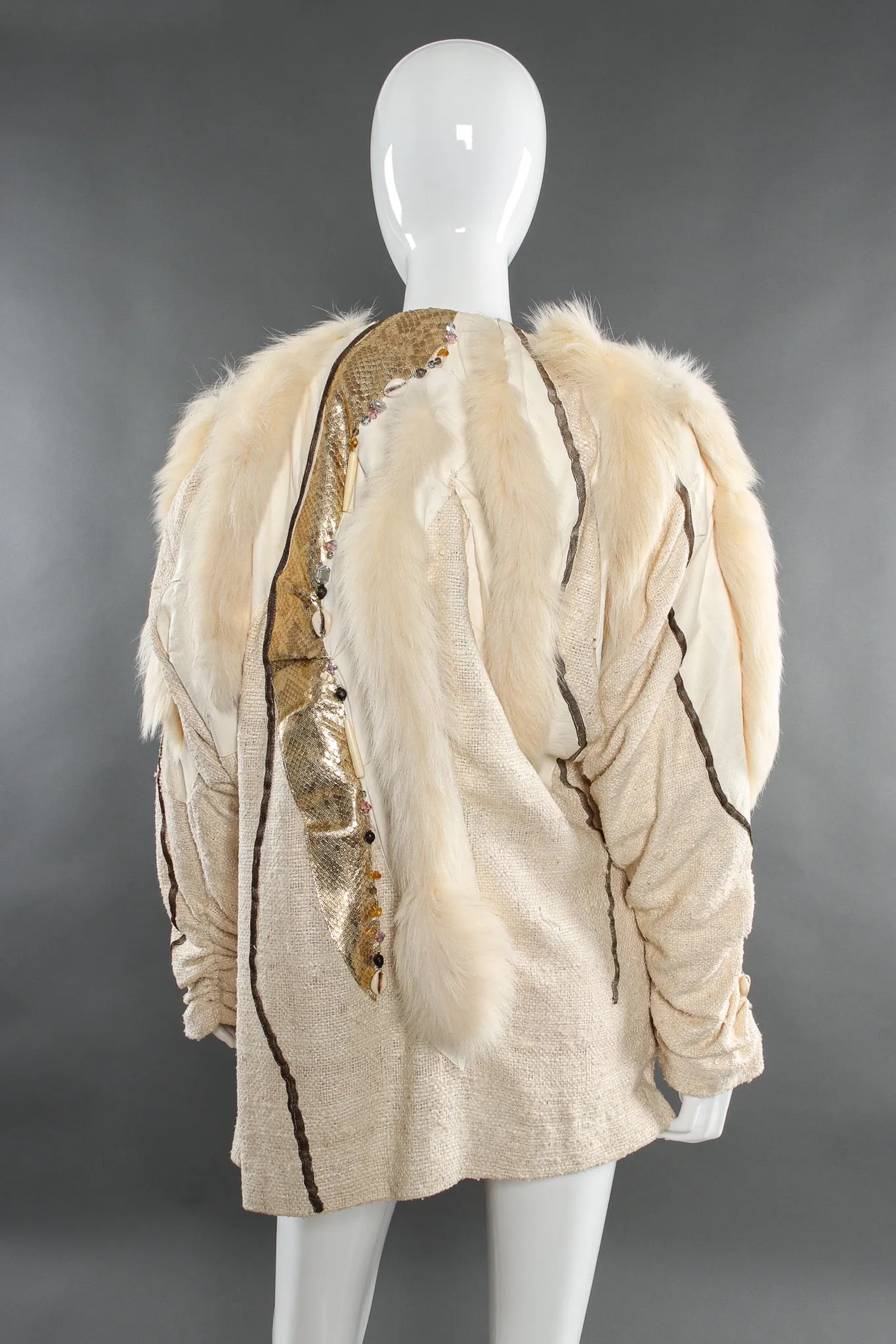 Artisanal Leather Fur Patchwork Jacket