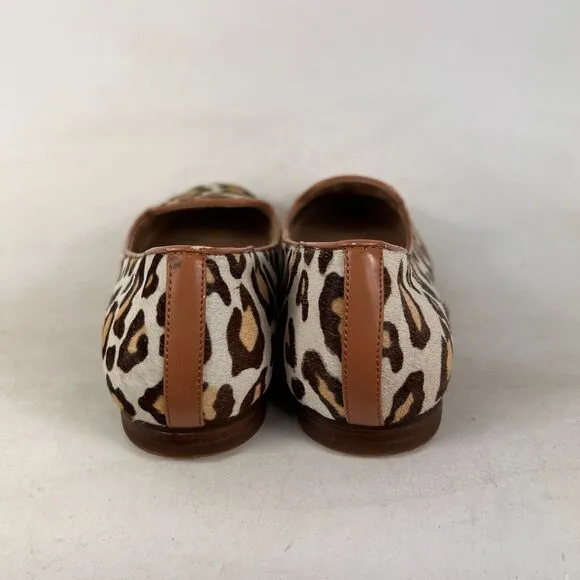 Arturo Chiang loafers women's size 7.5 cheetah print tan brown minimalist shoes