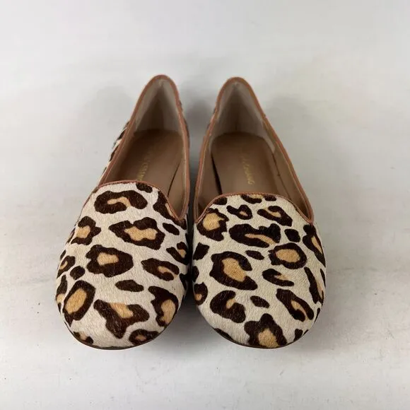 Arturo Chiang loafers women's size 7.5 cheetah print tan brown minimalist shoes