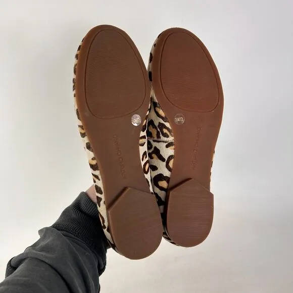 Arturo Chiang loafers women's size 7.5 cheetah print tan brown minimalist shoes