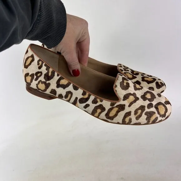 Arturo Chiang loafers women's size 7.5 cheetah print tan brown minimalist shoes