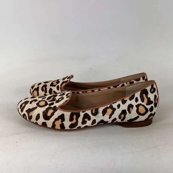 Arturo Chiang loafers women's size 7.5 cheetah print tan brown minimalist shoes