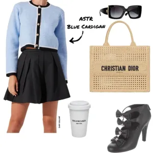 ASTR Blue &amp; Black Knit Cardigan