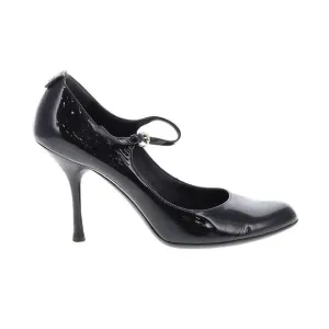 Authentic Gucci Black Patent Leather Mary Janes Pump Heel Size 9