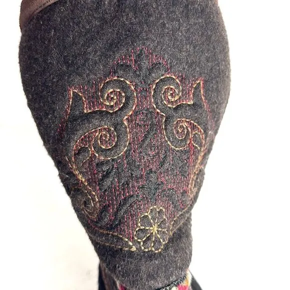 Authentic Tecnica Fur and Boiled Wool Embroidered Boots EUR 37, US 6,5