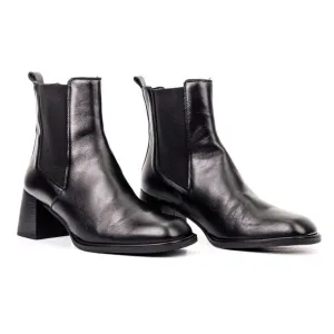 Avellini Women Black Leather Retro 90s Square Toe Chelsea Boots sz 9.5US EUR41