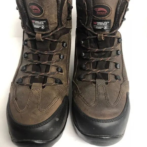 Avenger Men’s A7264 Insulated Hiker Brown Boots, Size 11M