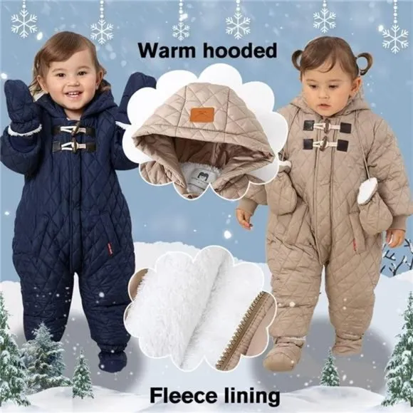 Baby Winter Snowsuit Toddler Winter Suit Outwear Hooded Snow Outfit