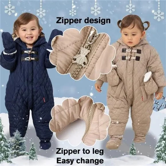 Baby Winter Snowsuit Toddler Winter Suit Outwear Hooded Snow Outfit