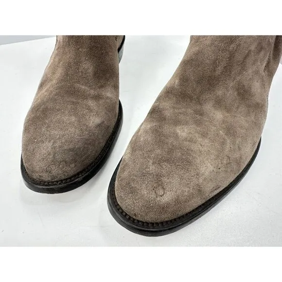 Bally Gray Suede Leather Boots Made In Switzerland Size 11-USA