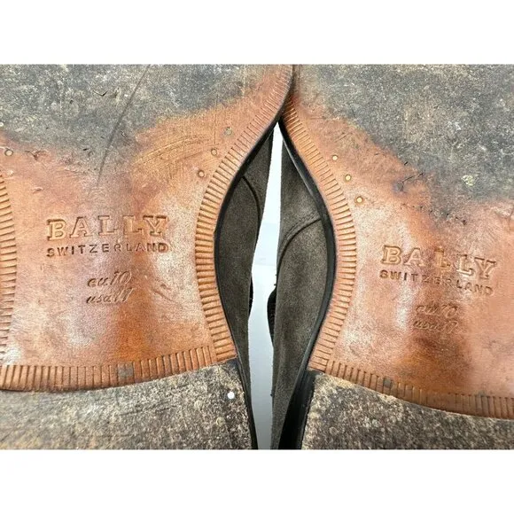 Bally Gray Suede Leather Boots Made In Switzerland Size 11-USA