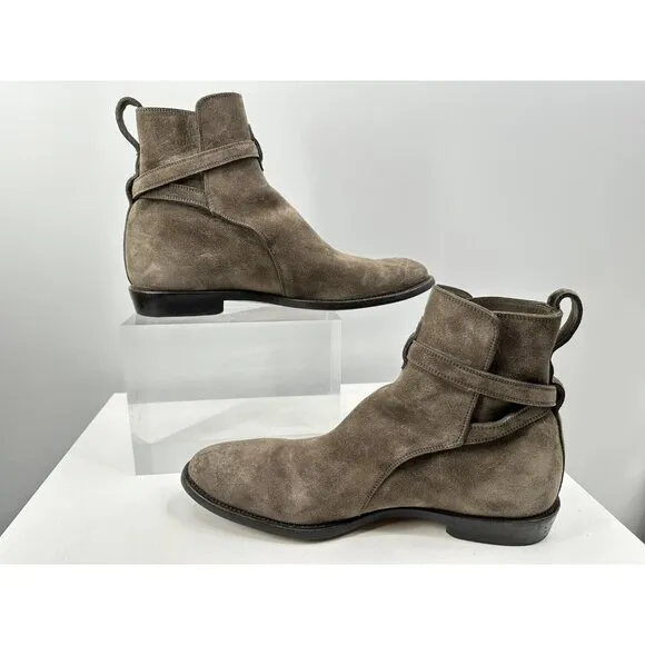 Bally Gray Suede Leather Boots Made In Switzerland Size 11-USA