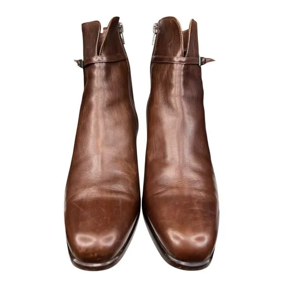 Bally Women’s Ferina Brown Leather Side Zip Ankle Boot Size 41 US 10.5