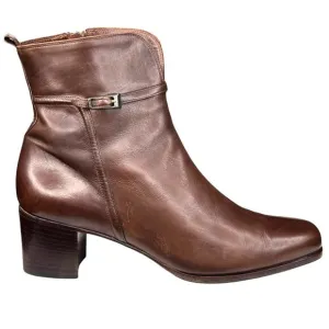 Bally Women’s Ferina Brown Leather Side Zip Ankle Boot Size 41 US 10.5