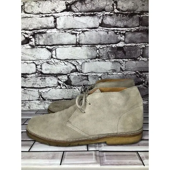 Barneys New York Beige Suede Leather Chukka Casual Lace Boots Men Sz 12M US/45EU