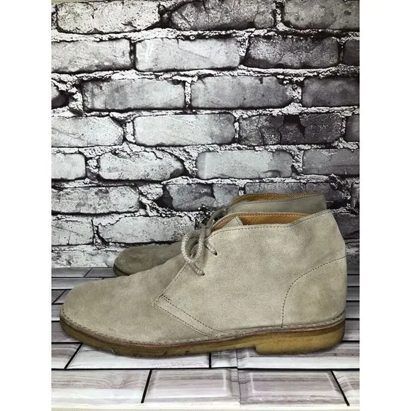 Barneys New York Beige Suede Leather Chukka Casual Lace Boots Men Sz 12M US/45EU