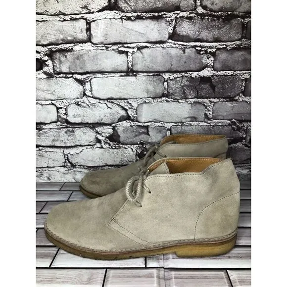 Barneys New York Beige Suede Leather Chukka Casual Lace Boots Men Sz 12M US/45EU