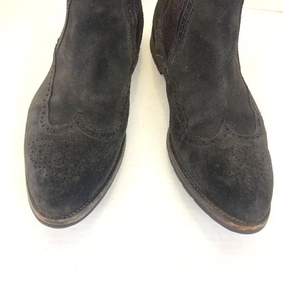 Barrett Brown Suede Chelsea Boots Italy Mens 9.5 Lavorazion Artigiana Western