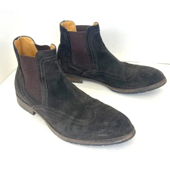 Barrett Brown Suede Chelsea Boots Italy Mens 9.5 Lavorazion Artigiana Western