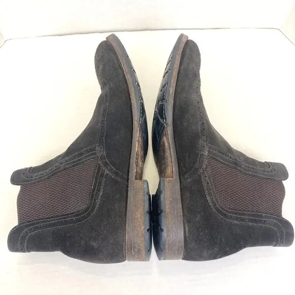 Barrett Brown Suede Chelsea Boots Italy Mens 9.5 Lavorazion Artigiana Western
