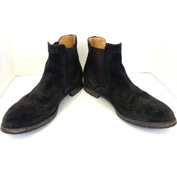 Barrett Brown Suede Chelsea Boots Italy Mens 9.5 Lavorazion Artigiana Western