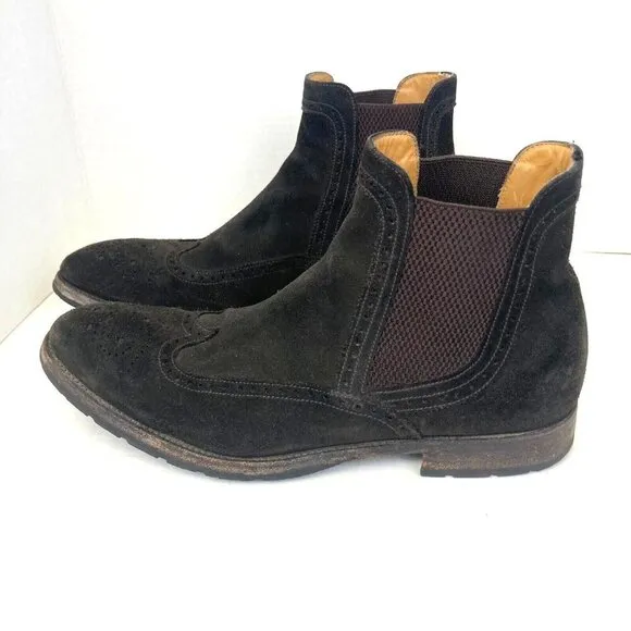 Barrett Brown Suede Chelsea Boots Italy Mens 9.5 Lavorazion Artigiana Western