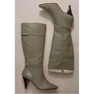 BCBGMAXAZARIA Khaki Beige Leather Boots Size 6.5 $434