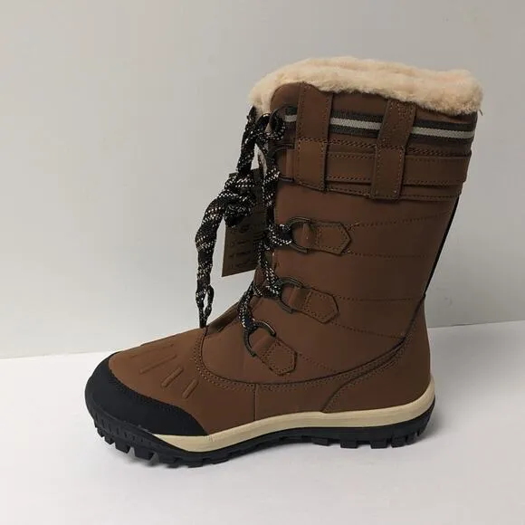 Bearpaw Desdemona Waterproof Winter Boots, Brown Leather, Women's 9 M