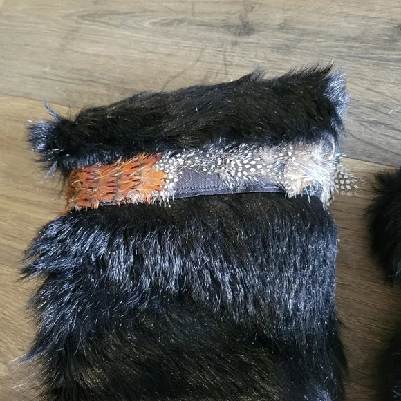BearPaw Fur and Feather Boots size 12 Hippie Y2K