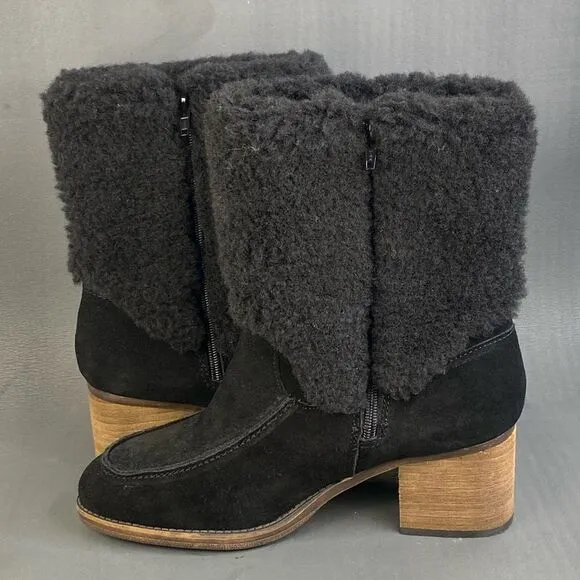 Bearpaw Kiera Suede Strap fur Boots womens size 10 new without box
