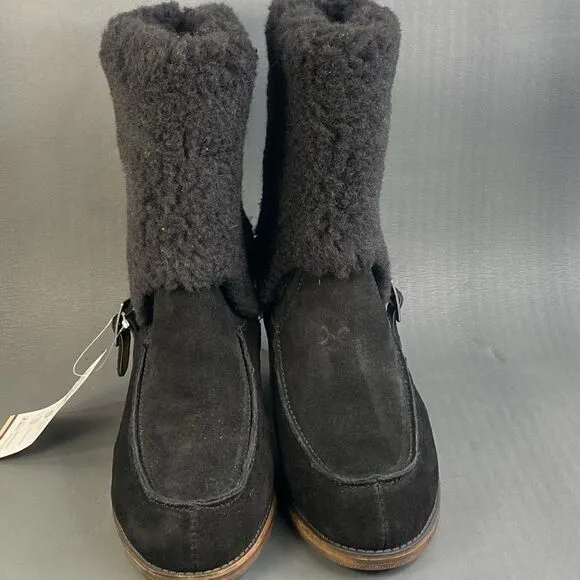 Bearpaw Kiera Suede Strap fur Boots womens size 10 new without box