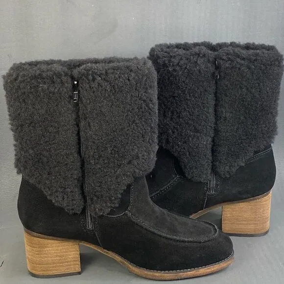 Bearpaw Kiera Suede Strap fur Boots womens size 10 new without box