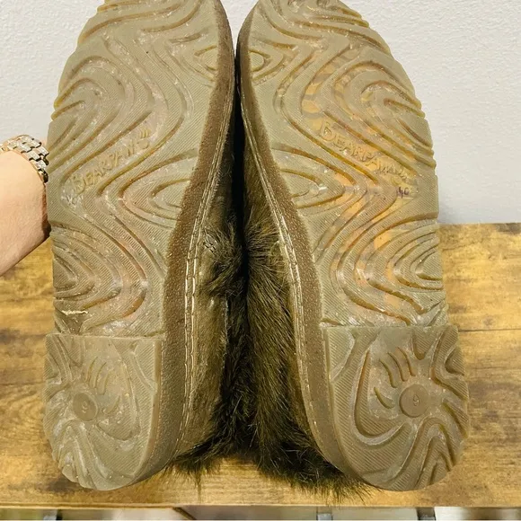 Bearpaw Kola Brown Fur Covered Boots Womens Size 9 l