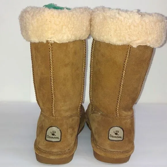 BEARPAW 'Marissa' Womens Brown Fur Lined Boots Sz 7
