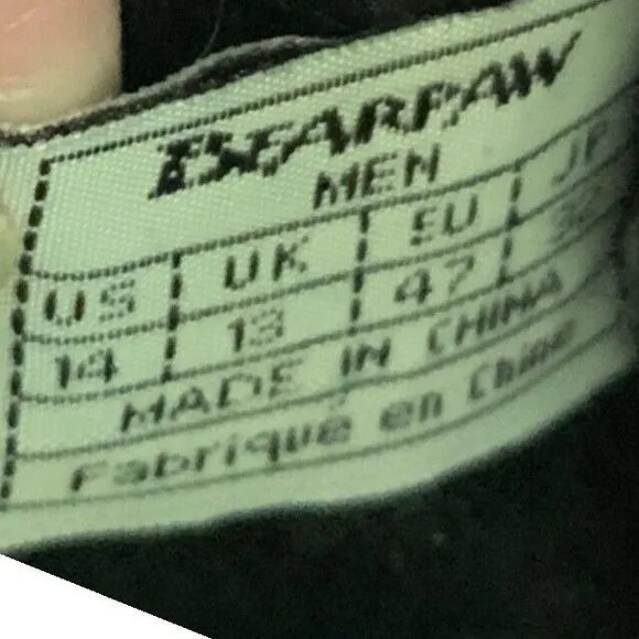 Bearpaw‎ Men's Black Suede Winter Boots Size 14 Warm Shearling Lined Slip On