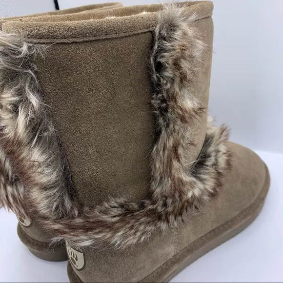 BEARPAW suede faux fur women’s warm boots Size 10