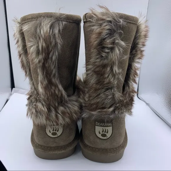 BEARPAW suede faux fur women’s warm boots Size 10