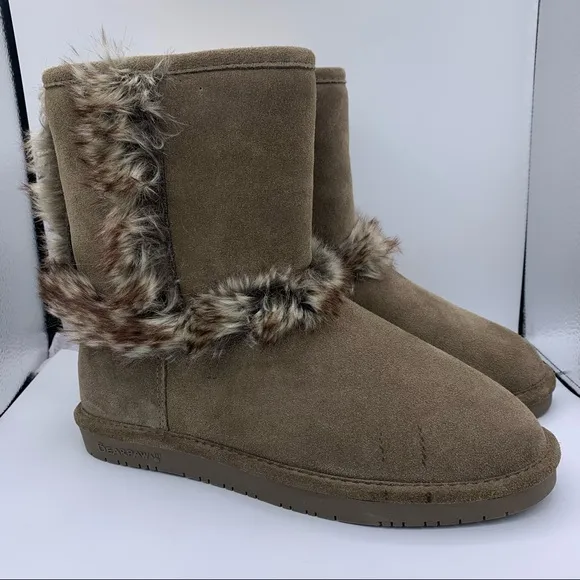 BEARPAW suede faux fur women’s warm boots Size 10