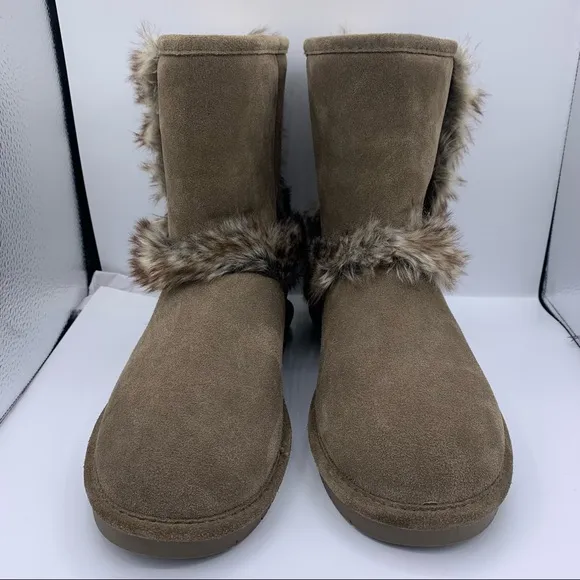 BEARPAW suede faux fur women’s warm boots Size 10