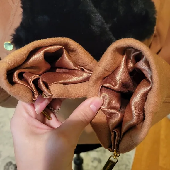 Bebe Wool Blend Jacket with fur trim