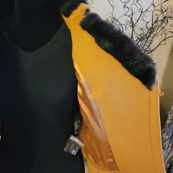 Bebe Wool Blend Jacket with fur trim