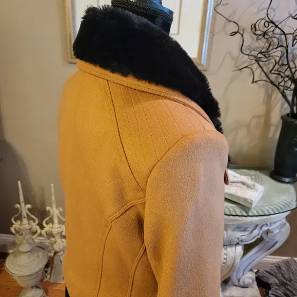 Bebe Wool Blend Jacket with fur trim