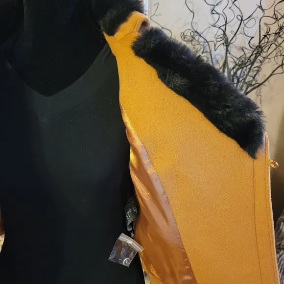 Bebe Wool Blend Jacket with fur trim
