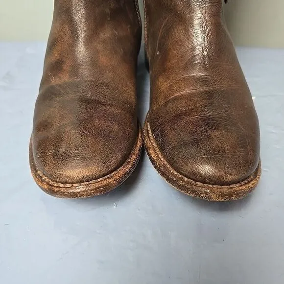 BED STU Cobbler Series KITTY Handmade Teak Brown Leather Tall Boots Women 7.5