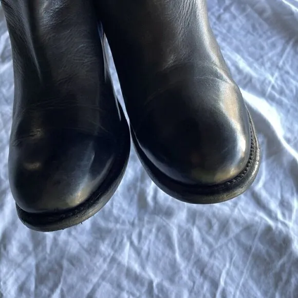 Bed Stu Cobbler Yurisa Booties Boots Women's Sz 6.5 Leather Ankle Black Rustic